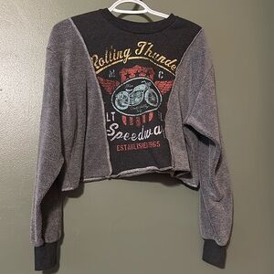 Crew neck cropped sweatshirt